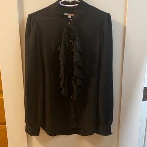 Black Ella Moss shirt with ruffles